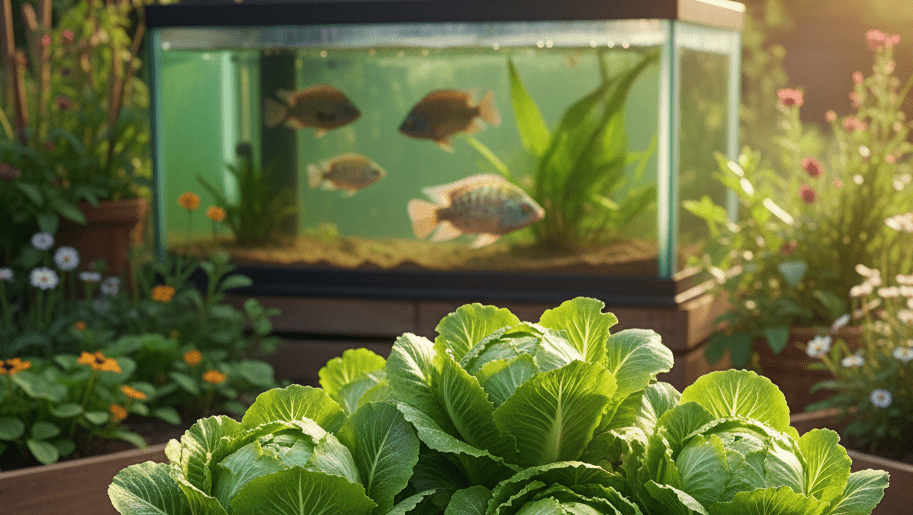 Record-breaking Batavia lettuce harvest from 400 L permaculture ecology fish tank aquaponics system