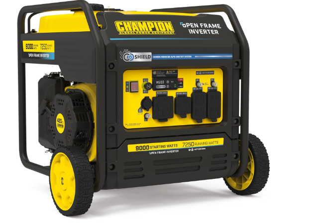 Champion Power Equipment 9000-Watt Electric Start Home Backup Portable Open Frame Inverter Generator with Quiet Technology and CO Shield
