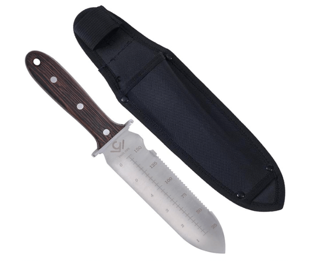 TerraBlade Hori Hori Knife – Heavy-Duty Steel, Outdoor Tool with Black Wood Handle for Digging, Cutting and Camping