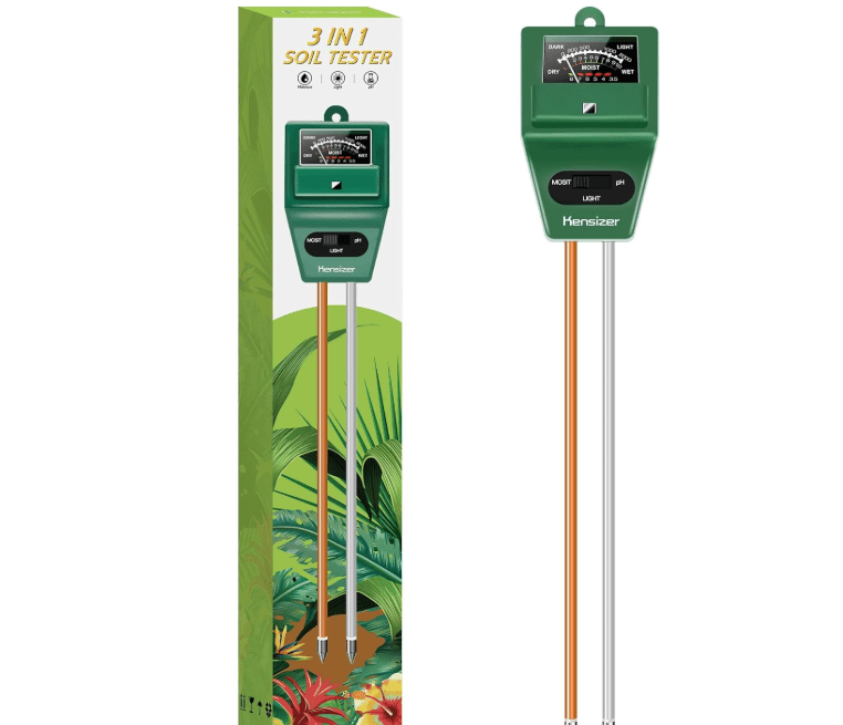 Kensizer Soil Tester, 3-in-1 Soil Moisture/Light/pH Meter, Gardening Tool kit for Plants Care, Digital Plant Thermometer, Water Meter for Indoor & Outdoor, No Battery Required 
