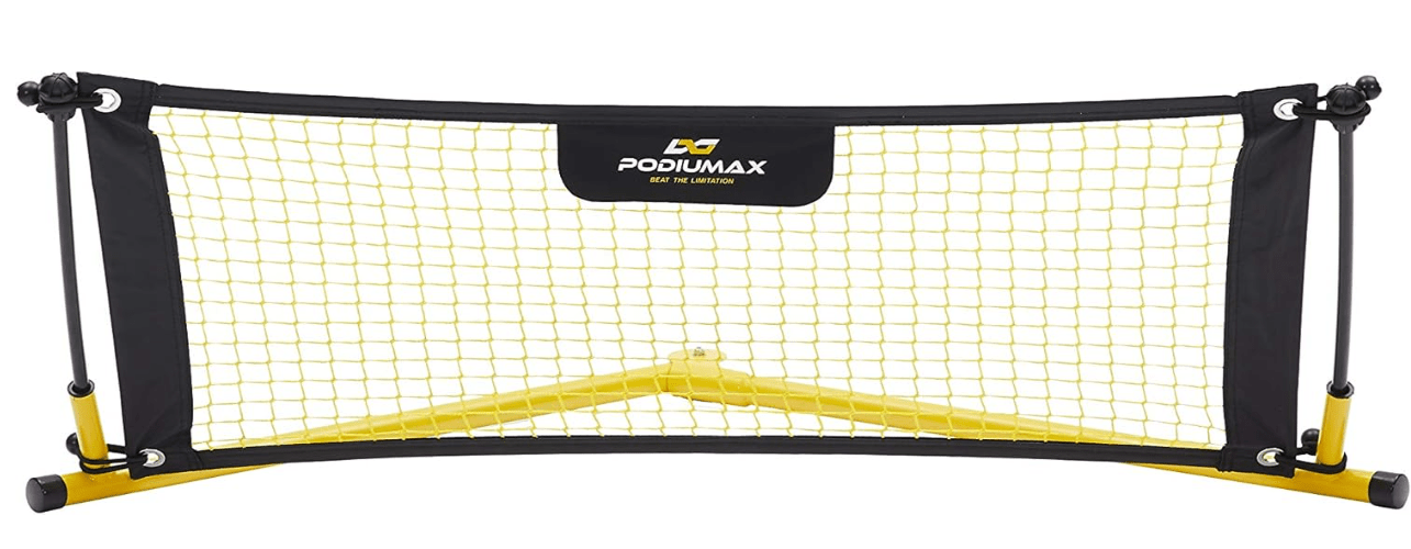 PodiuMax Solo Soccer Rebounder Net, Improve Your Ground Passing Skills, Easy to Assemble and Disassemble, Comes with Bag and Stake 