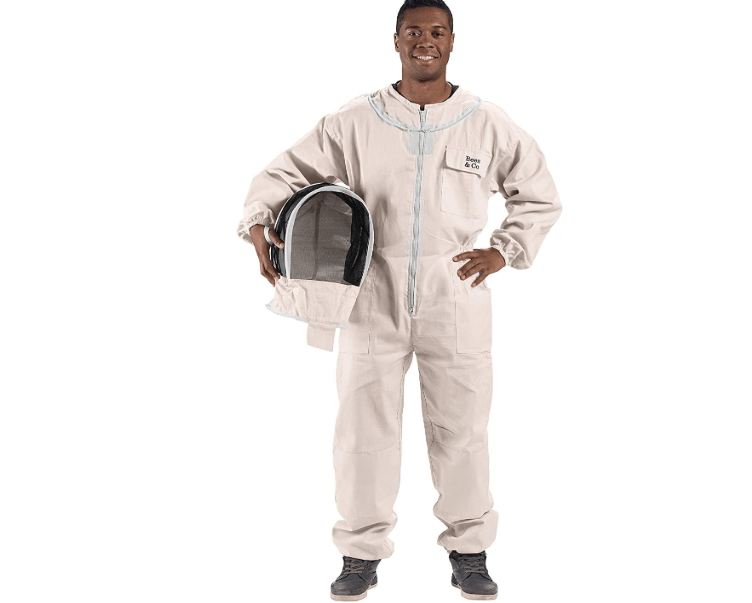 Bees & Co U74 Natural Cotton Beekeeper Suit with Fencing Veil