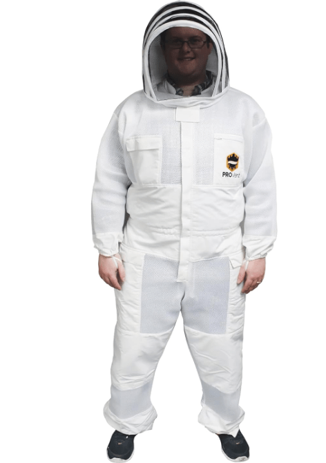 Mann Lake Provent Beekeeping Suit, Professional Grade Protective Bee Gear with Reinforced Knees, Heavy-Duty Elastic Openings, Covered Zippers, Hand Loops, and Velcro Pockets for Tools, Medium