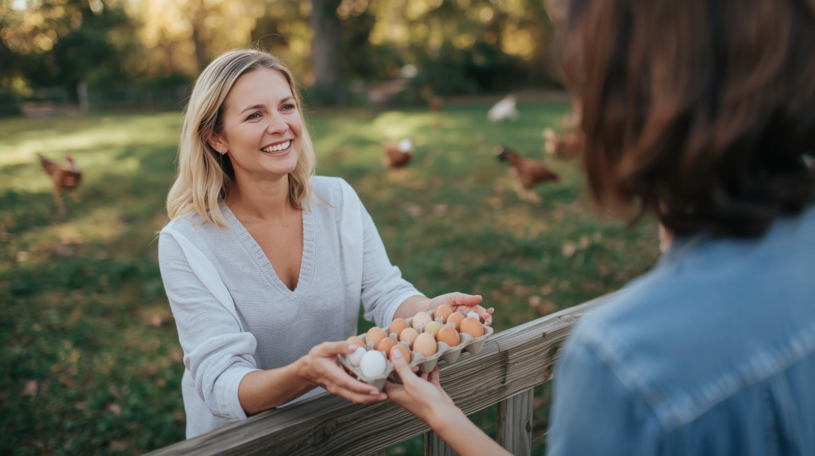 Sharing fresh eggs to build good relationships with neighbors
