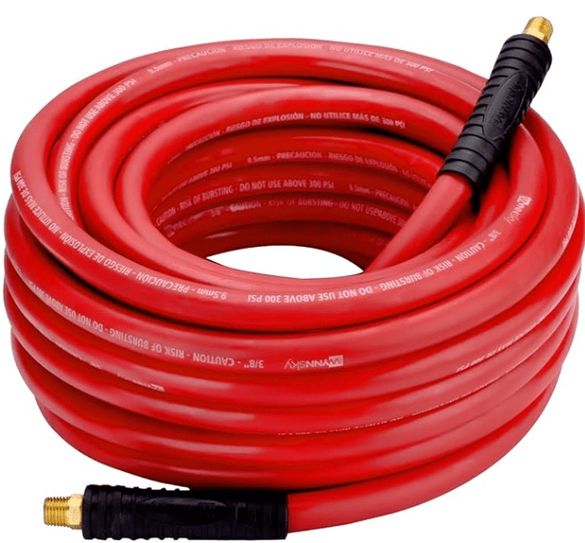 WYNNsky Rubber Air Hose (3/8" x 50 ft, Red)