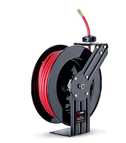 ReelWorks Industrial Retractable Air Hose Reel (3/8" x 50-65 ft Hybrid)