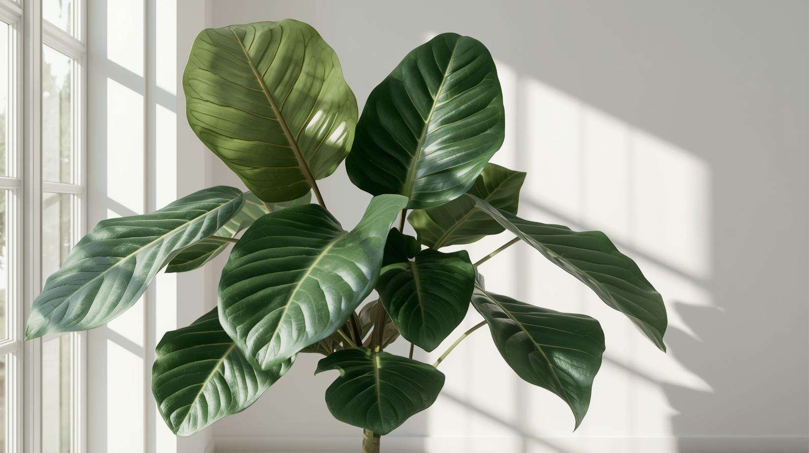 Thriving indoor fiddle leaf fig after proper fertilization