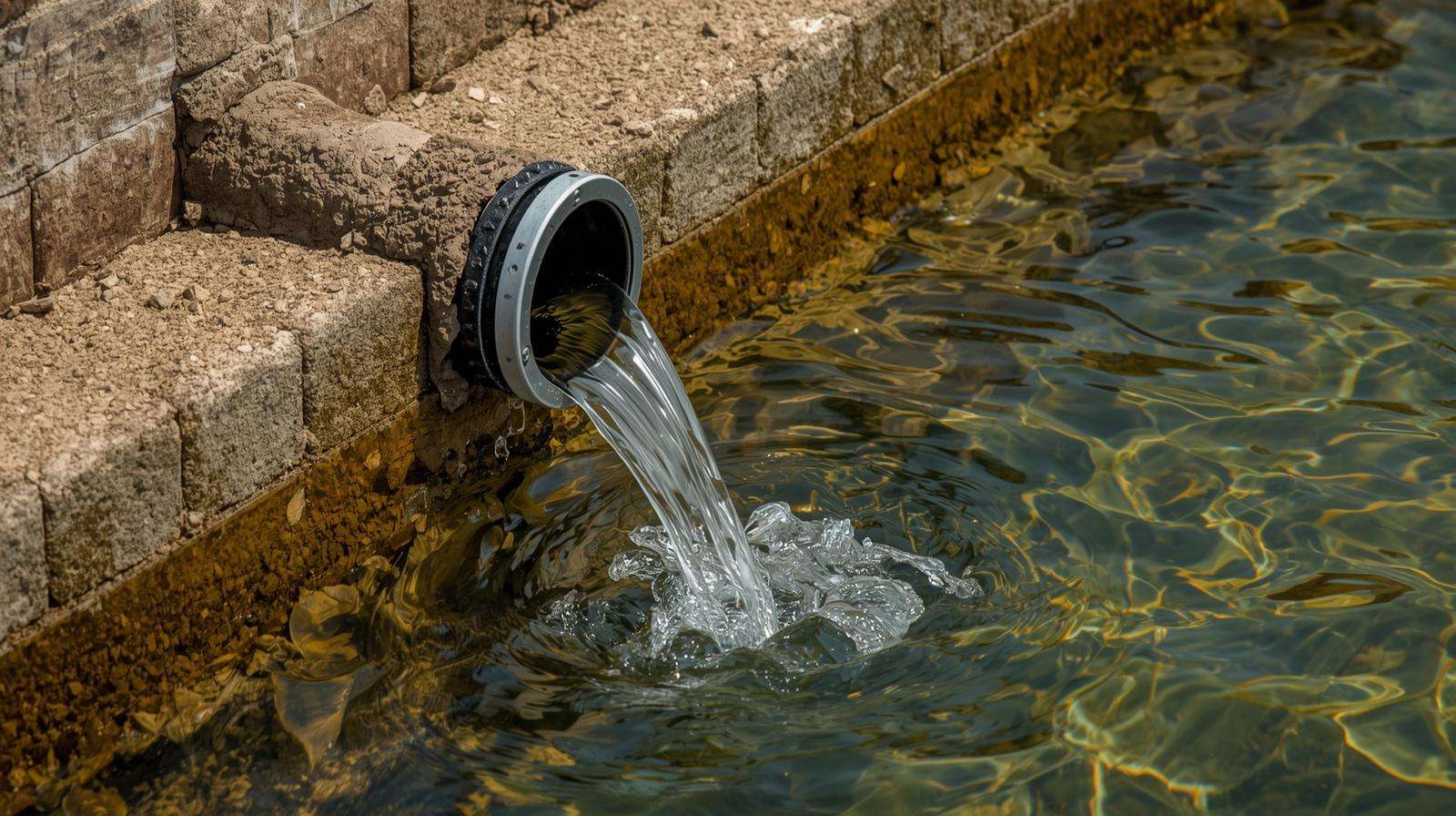 Duck pond drainage system designed to remove waste efficiently
