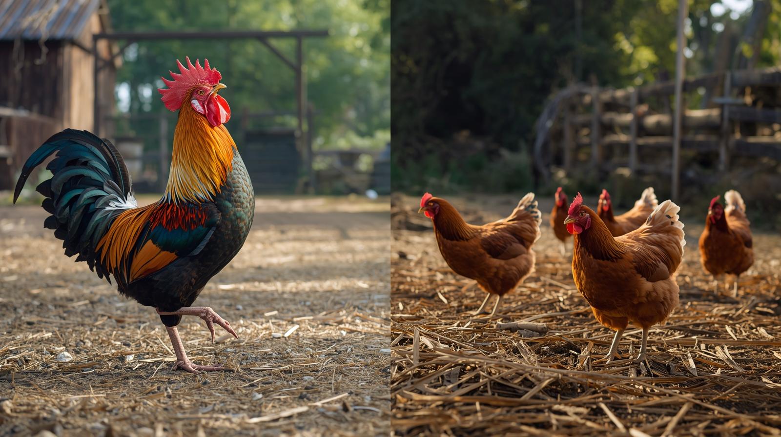  Difference between noisy roosters and quiet hens in backyard chickens