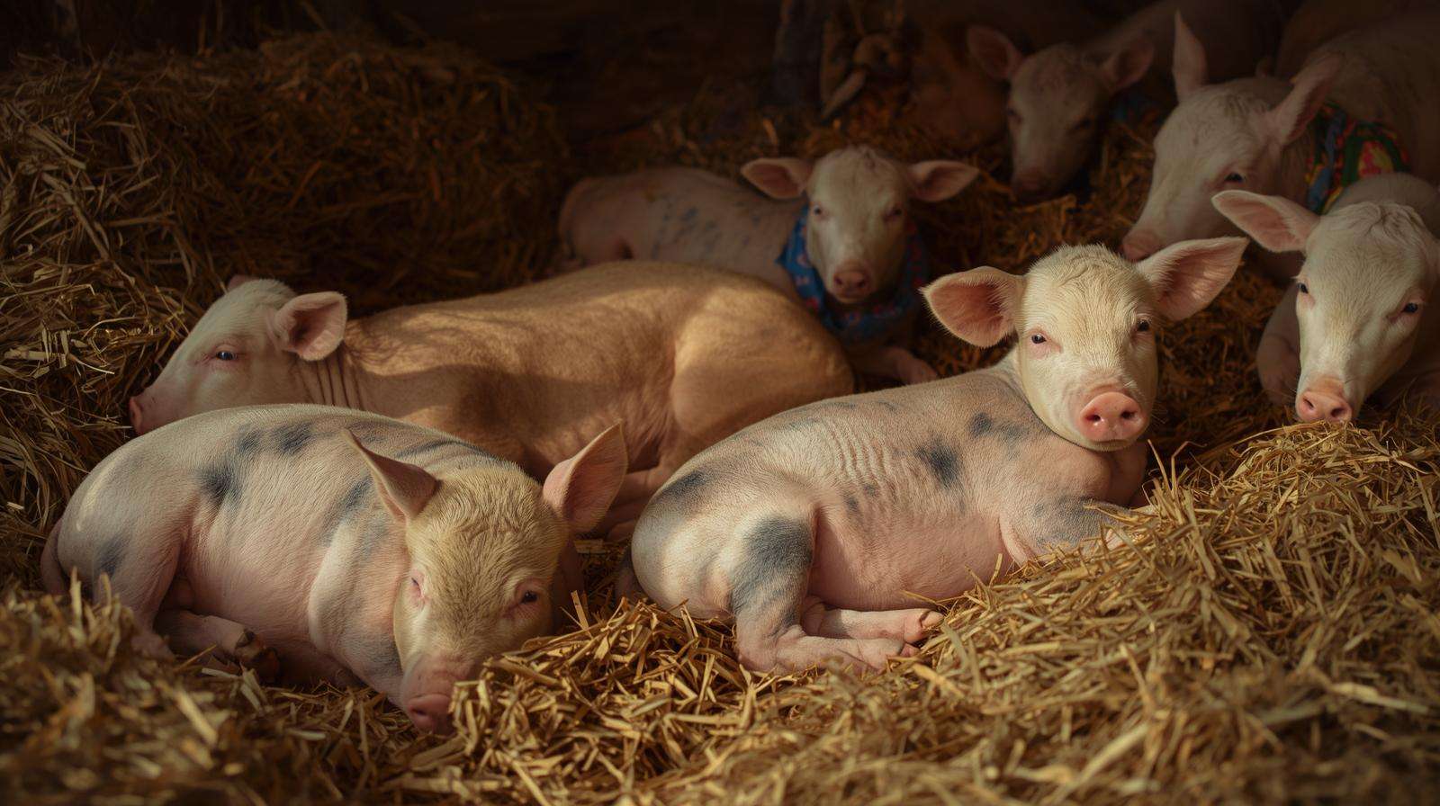 Protected piglets, lambs, and calves in mixed herd farming systems