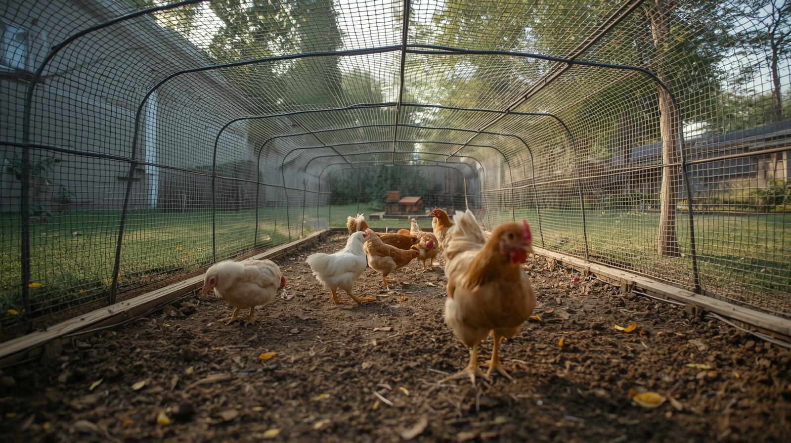  Enclosed chicken run for safe urban backyard poultry keeping
