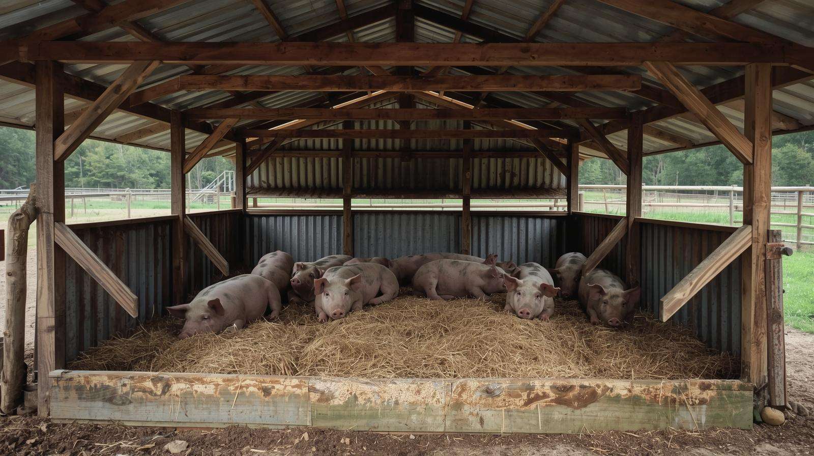 Proper pig shelter for keeping pigs on small US properties
