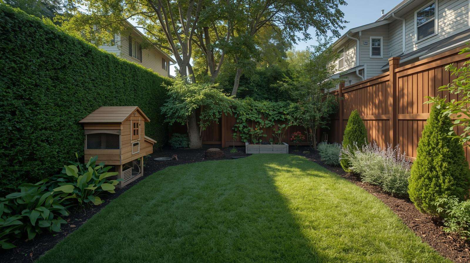  Landscaping buffers reducing chicken noise and smell in towns
