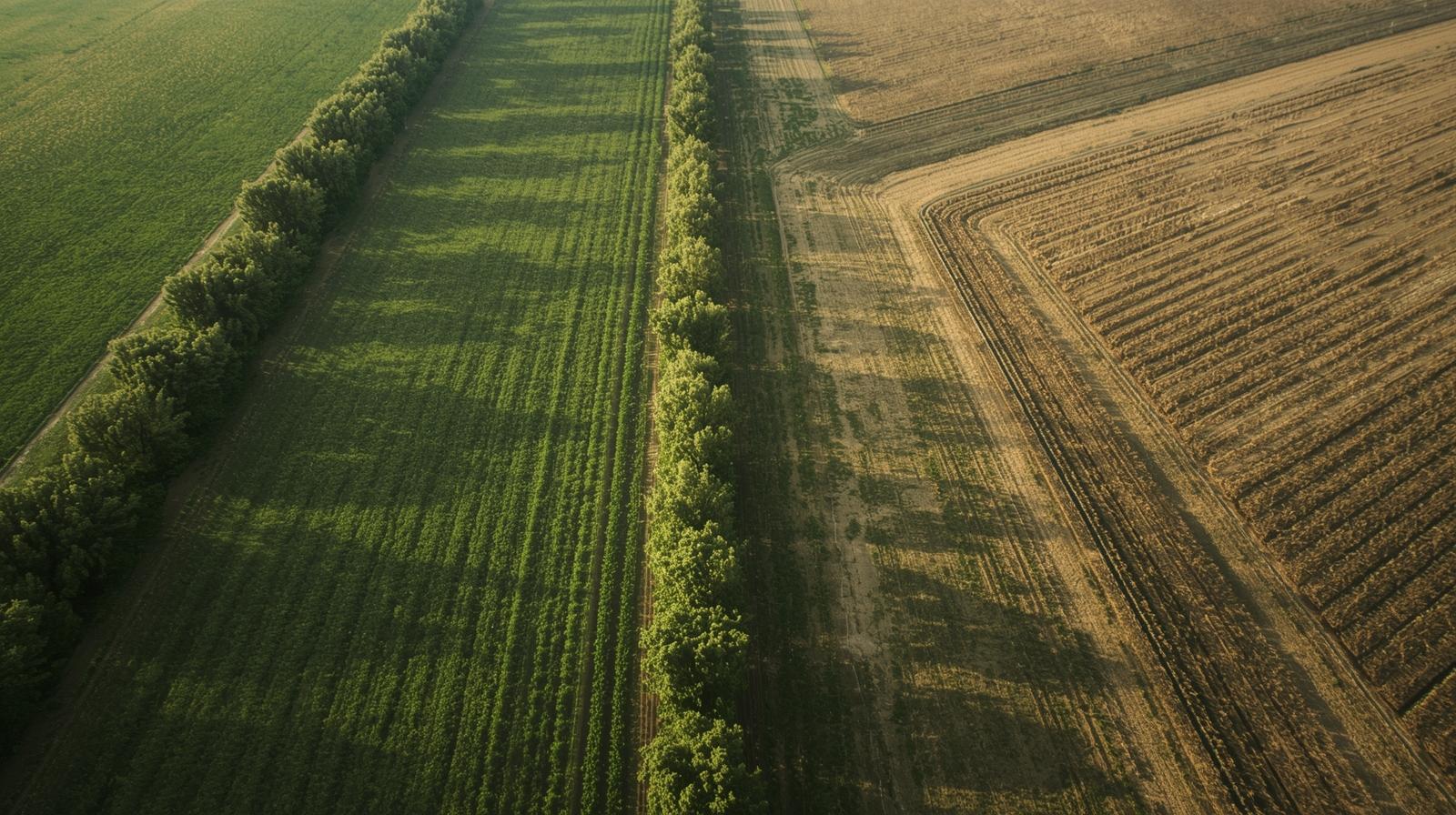  Living fences acting as windbreaks to protect crops from wind damage 