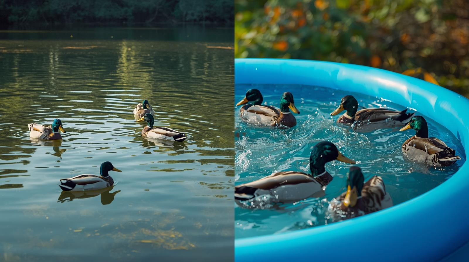  Comparison of backyard duck pond and kiddie pool water systems for ducks