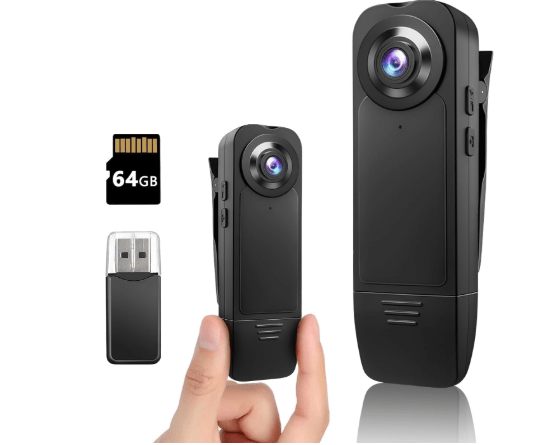 Mini Body Cameras With Audio And Video Recording, POV Camera with 64G Card Body Worn Cam ,Wearable Patrol Video Recording Camcorder With Night Version ,Camcorder for Security Work Records Traveling