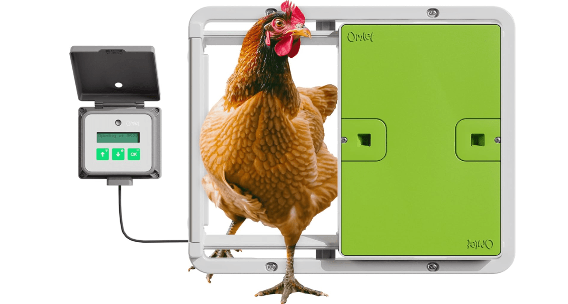 Omlet Automatic Chicken Coop Door Opener Operated by Light Sensor or Timer | Easy to Install, No Maintenance Required | Improves Coop Security and Insulation | Built-in Safety Sensors | Green
