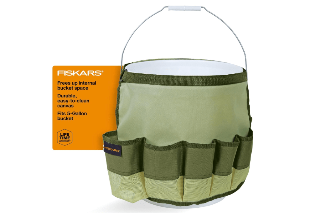 Fiskars Garden Tool Bucket Caddy 5 Gal, (Bucket and Tools Not Included)
