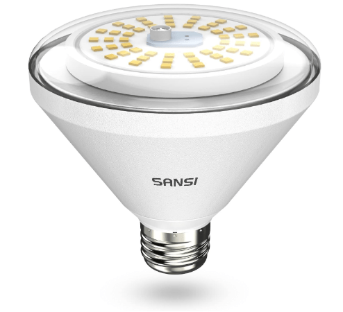 SANSI 200W Equivalent LED Grow Light Bulb, BR30 24W Full Spectrum Grow Bulb with 120° Wide Beam Angle, 4000K Daylight White IP54 Waterproof Plant Lights for Indoor Outdoor Plants