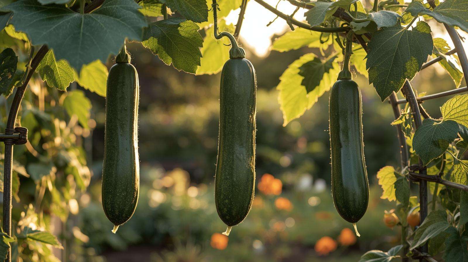 Optimal spacing of 3 cucumber plants on a cattle-panel trellis — how many cucumbers per trellis for maximum clean yield without overcrowding.