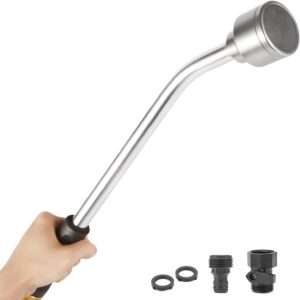 18-inch Soft Rain Watering Wand with Shut Off Valve, 400 Holes Per Inch,Lightweight and Durable Metal Gentle Watering Wand Perfect for Hanging Baskets, Planters, Garden, Shrubs and Seedbed