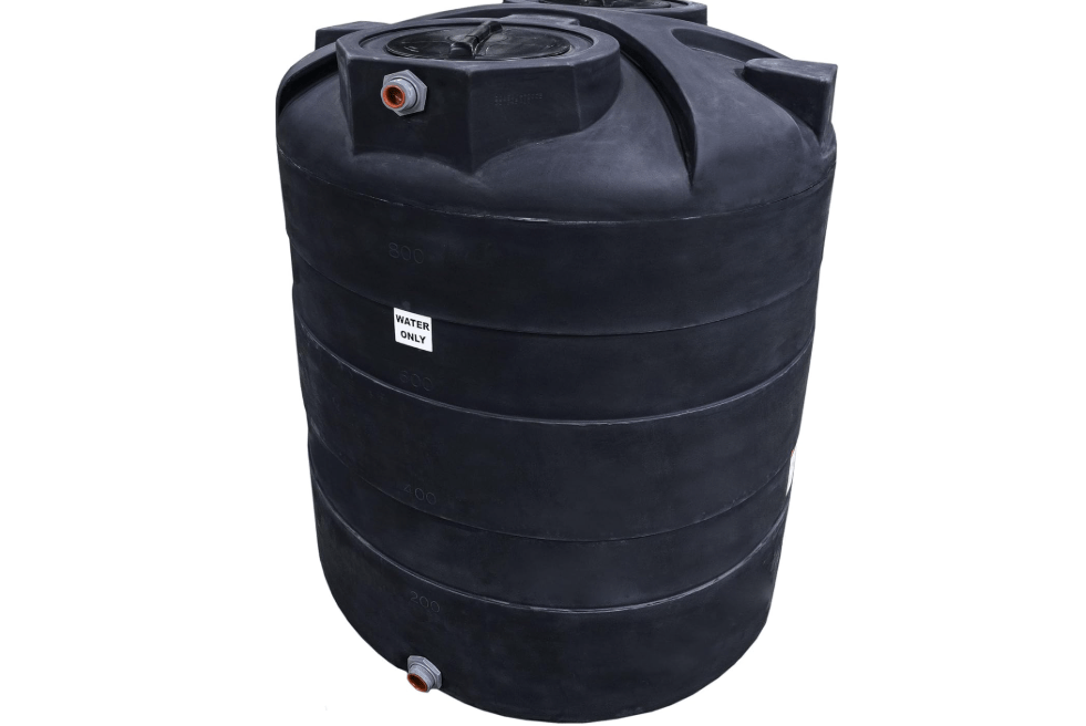 Elkhart Plastics 1000 Gallon Vertical Water Storage Tank, Plastic Water Tank for Collection, Holding, and Storage, UV-Resistant, for Rainwater Harvesting, Agricultural, RV, Emergency, and General Use
