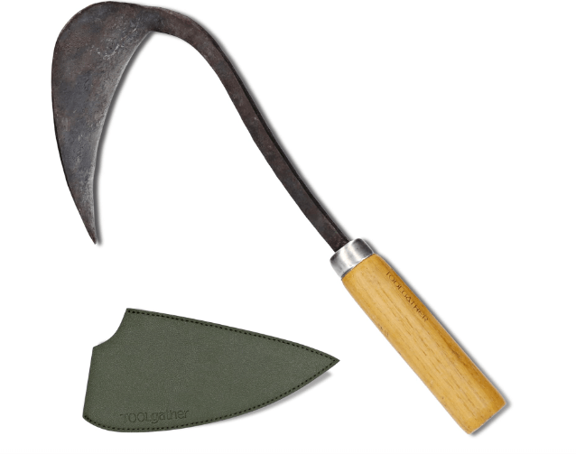 Original Homi Hand Hoe - Traditional Handmade Korean Garden Tool for Weeding Digging & Planting with Forged Steel & Chestnut and Acacia Wood Handle