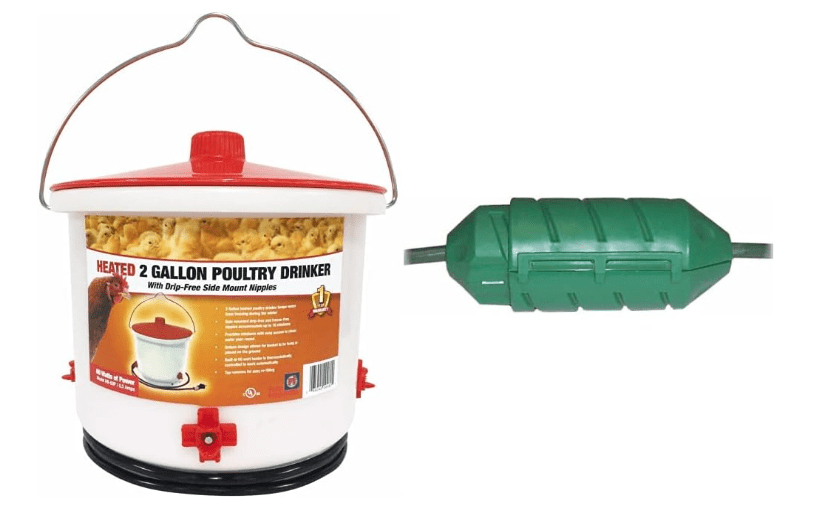Farm Innovators HB-60P Heated 2 Gallon Poultry Drinker & INC Model CC-2 Connect Water-Tight Cord Lock-Green