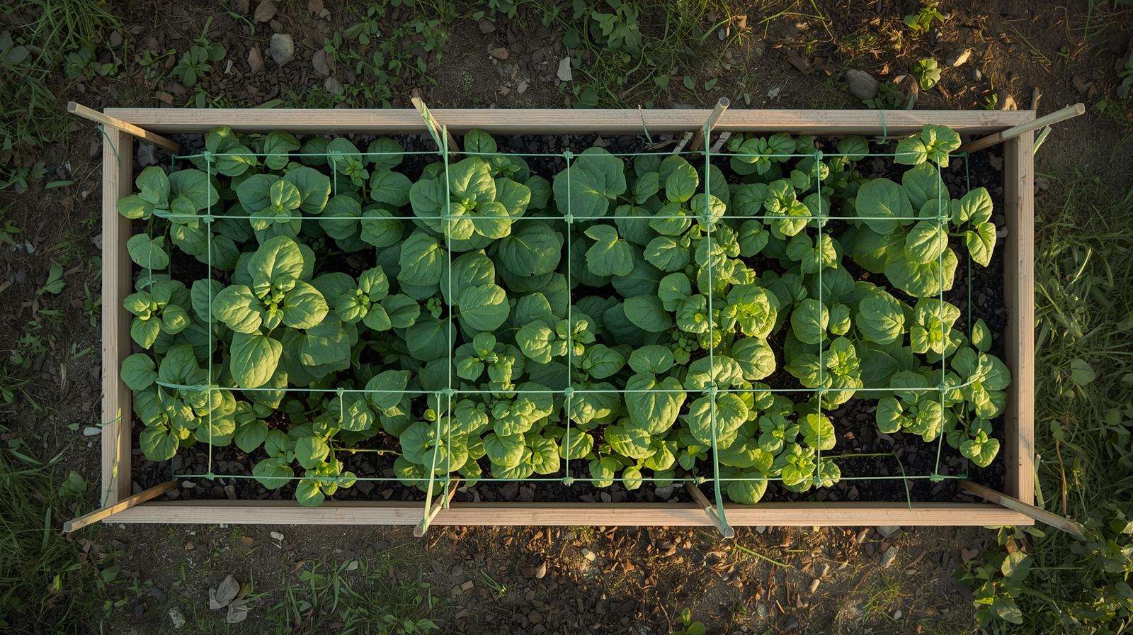 Perfect spacing and density on A-frame trellises for peas and beans — maximizing yield without overcrowding.