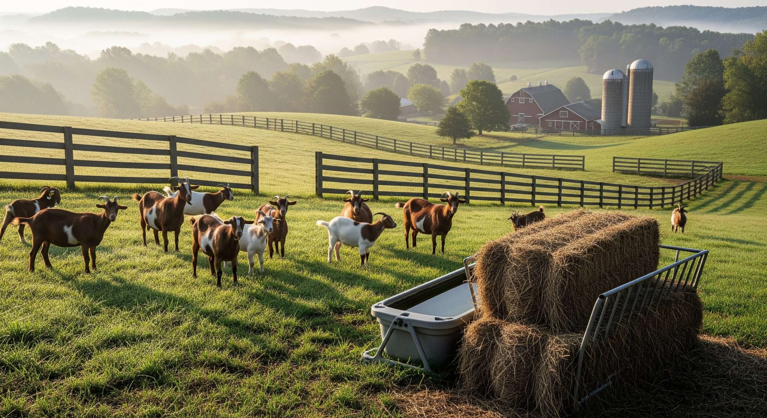 Goats left alone grazing on homestead pasture with hay and water – time limits for small ruminants