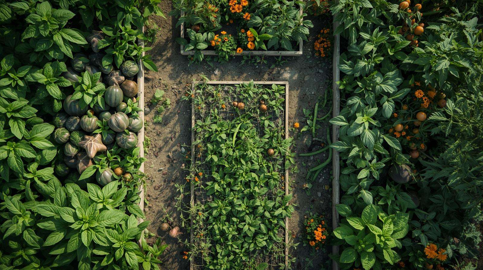 Companion planting and crop rotation in a beginner US vegetable garden