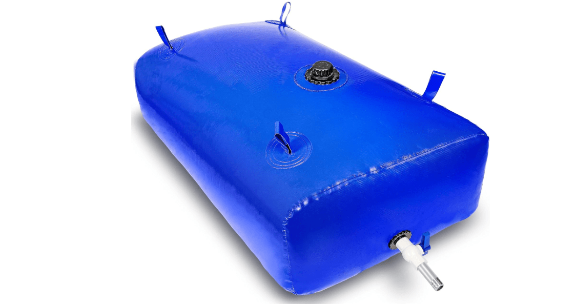 GHOSOONE 113 L/30 Gal Water Bladder Tank, Foldable Portable Water Storage Container, Emergency Water Bag for RV, Truck Bed, Fire Prevention, Drought Resistance, Blue
