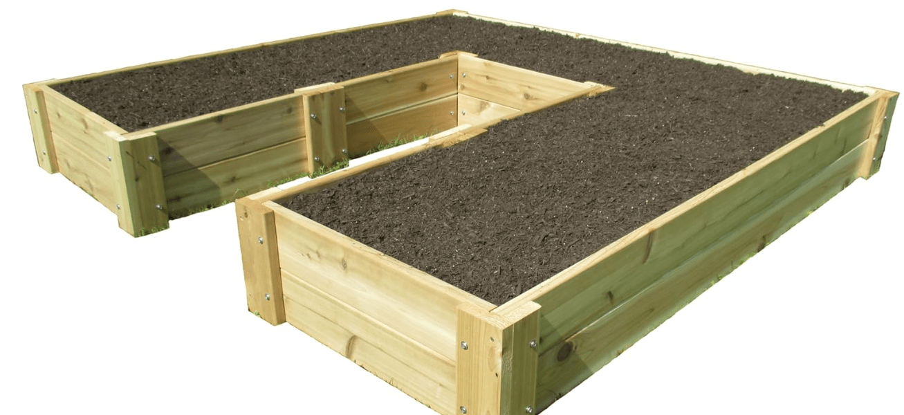 U-Shaped Cedar Raised Garden Bed 6 ft x 6 ft - Made in USA, Long-Lasting, 1" Thick North American Cedar That is Smooth on All 4 Sides
