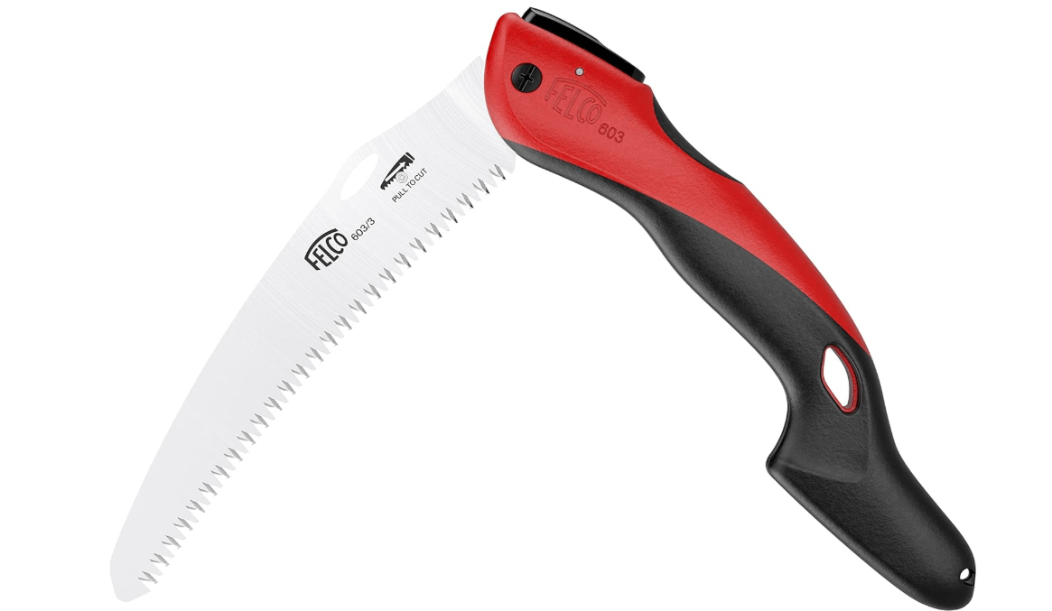FELCO 603 Folding Pruning Saw – Curved Pull-Stroke Saw for Tree Trimming & Elevated Cut | Tree Branch Cutter | Folding Handsaw with Chrome-Plated 8" Blade, Non-Slip Handle, Blade Lock, Swiss Precision
