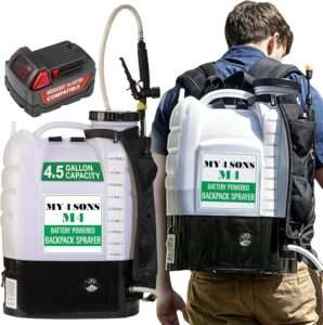 Backpack Sprayer MY4SONS M4 4-Gallon Cordless Battery Powered Compatible w/Milwaukee 18V - 100 PSI Pump - Liquid Sprayer Backpack - Heavy Duty Electric Spray for Lawn, Garden - (Battery NOT Included)