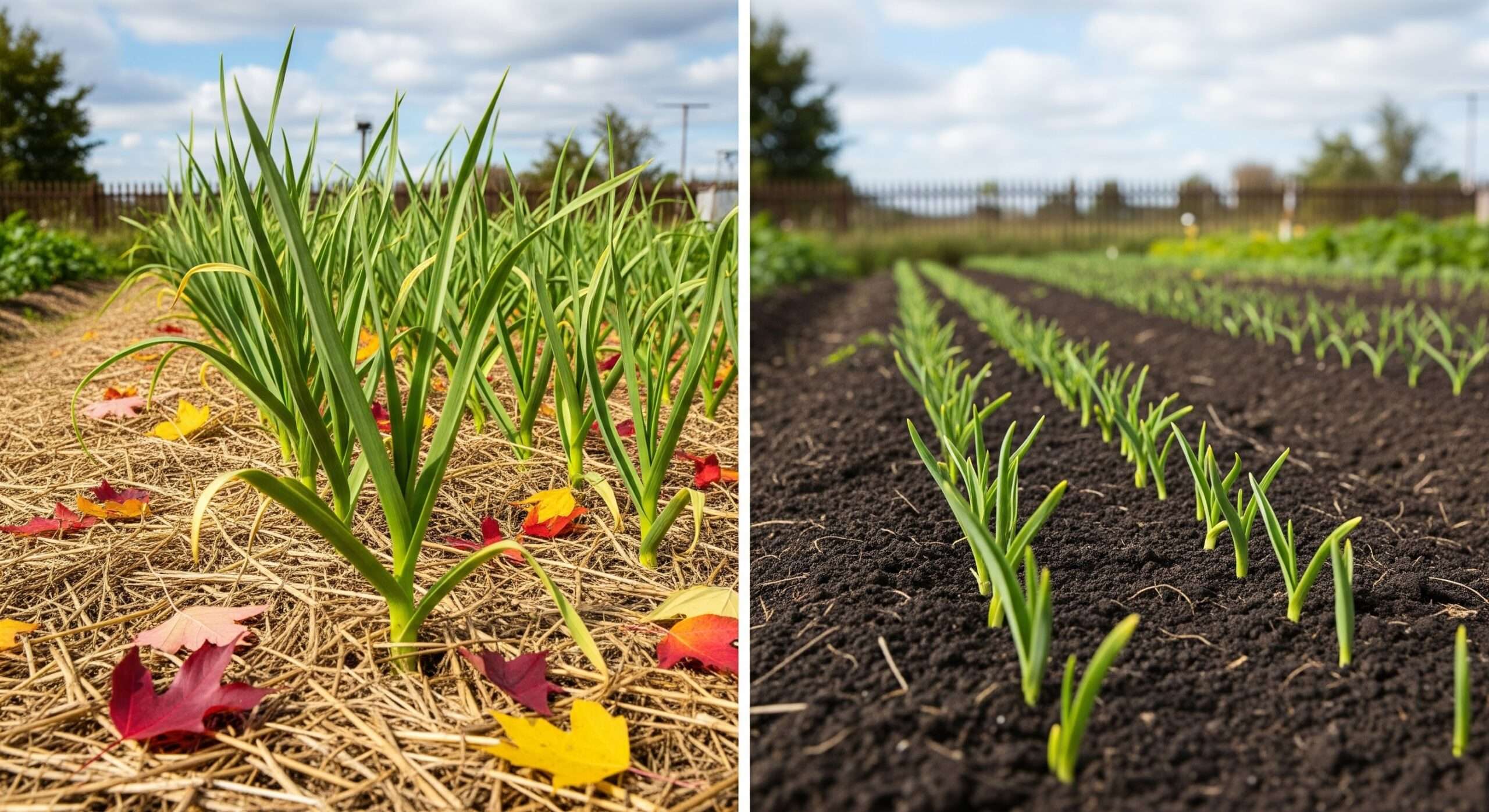 Fall vs spring garlic planting comparison in garden beds – choosing the best timing