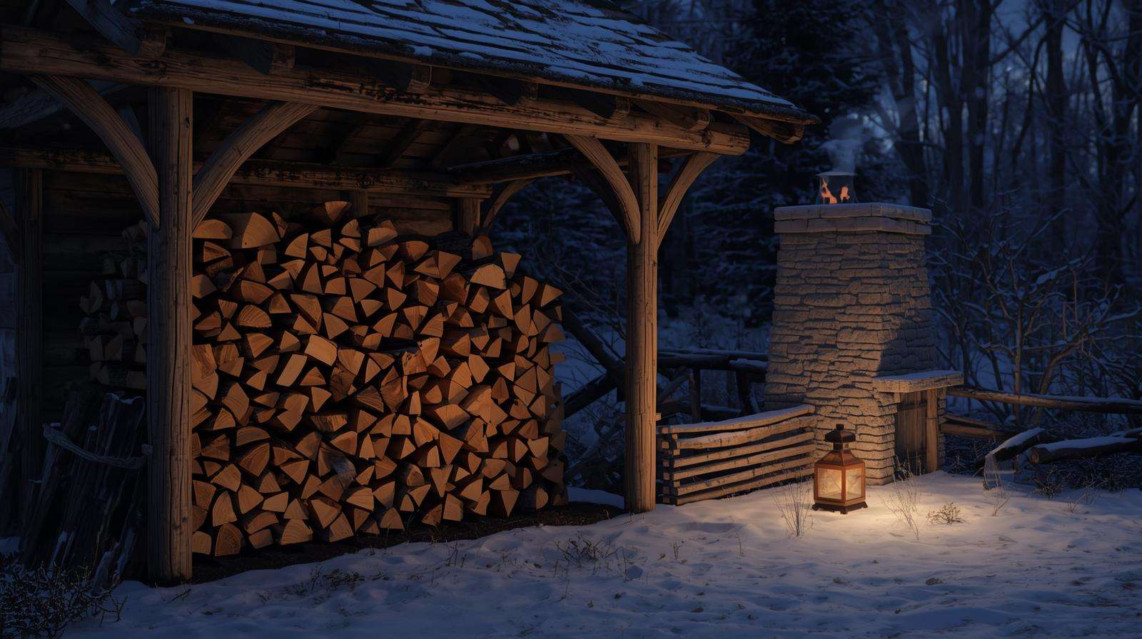 Properly seasoned and stored affordable firewood stack — ready for winter heat with perfect airflow and protection.
