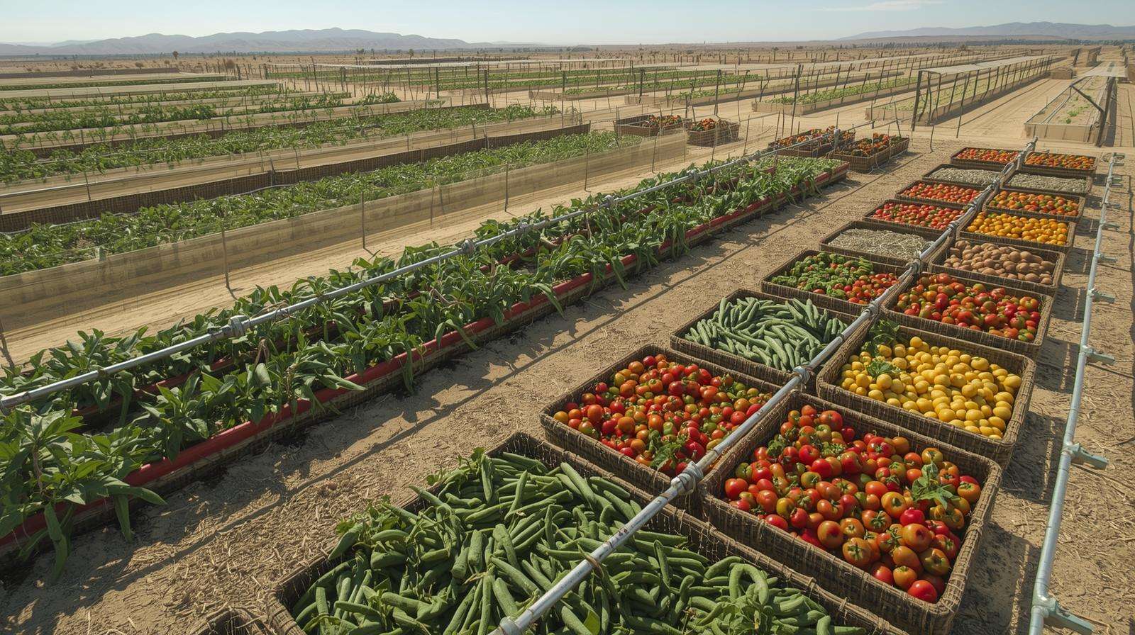 Successful heat-resilient beds in commercial farming with shade, mulch, and high yields in hot climates.