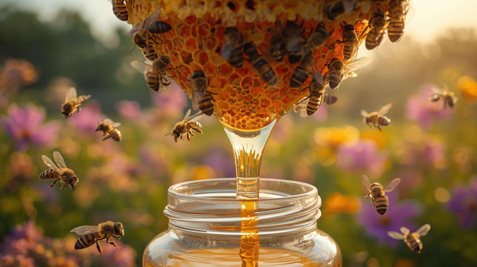 Harvesting fresh honey from backyard beehive frame for beginners in beekeeping.