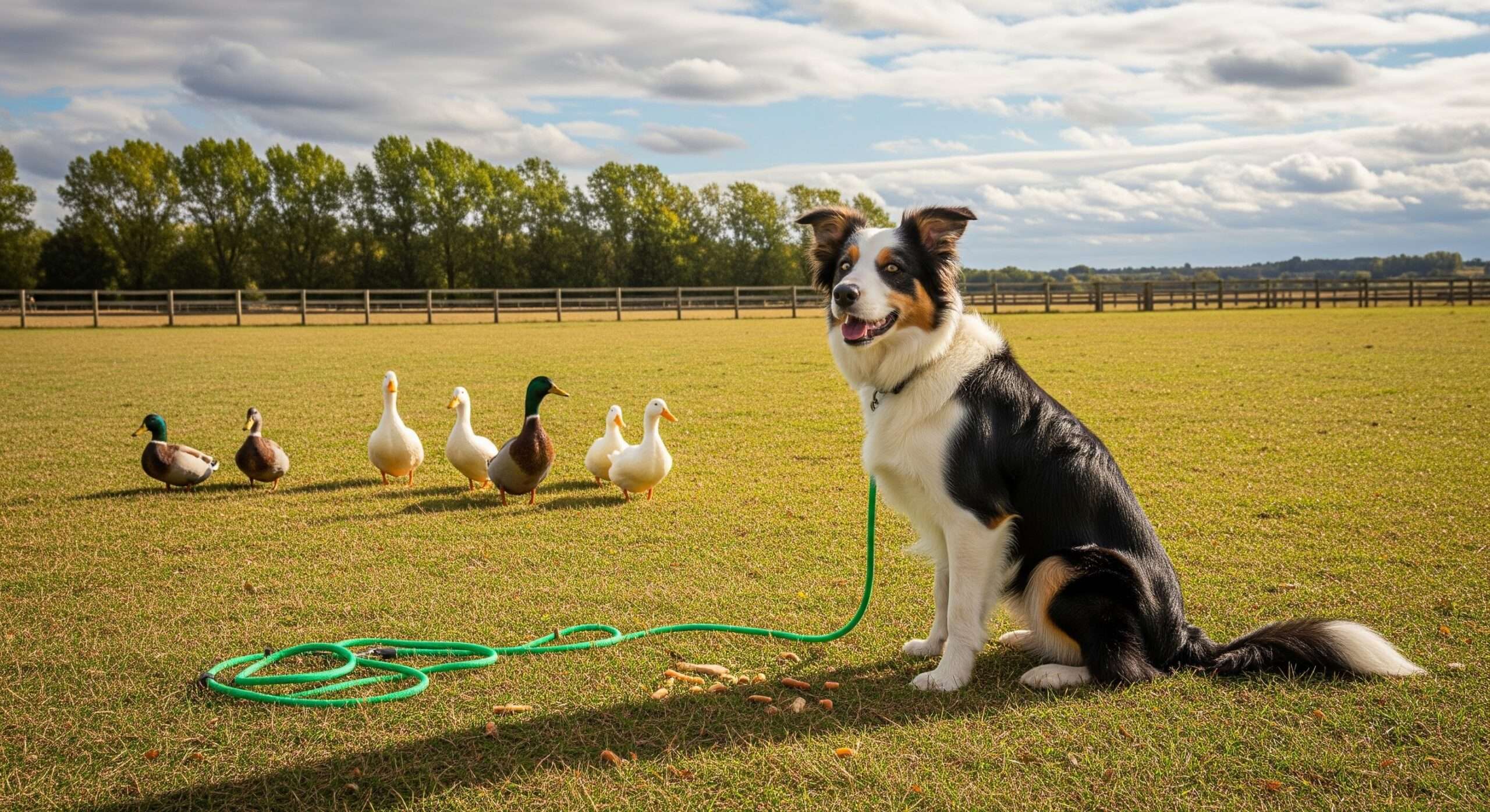 Border Collie in training session on a farm – step-by-step guide to training herding dogs for homestead tasks