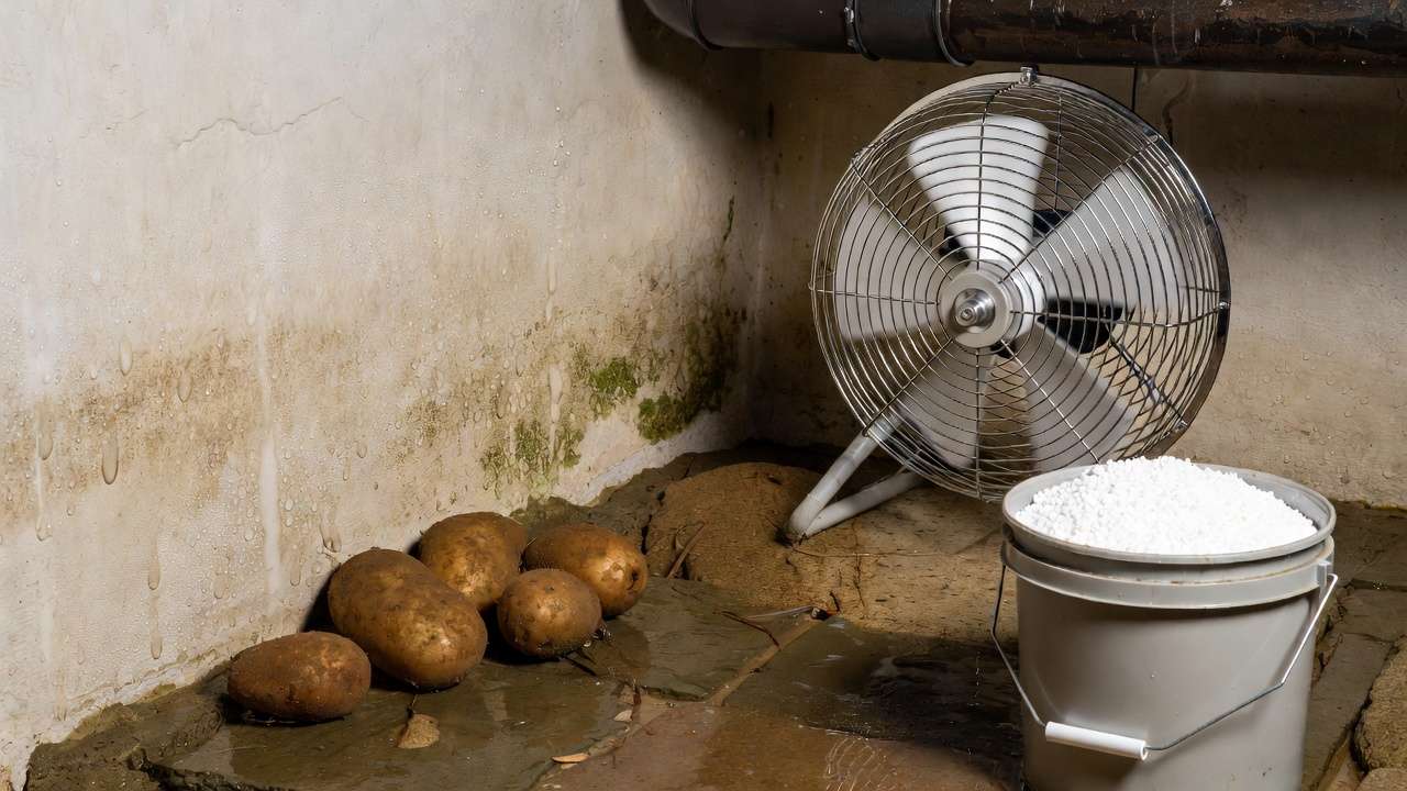 Root cellar mold and condensation issue being fixed – troubleshooting high humidity problems