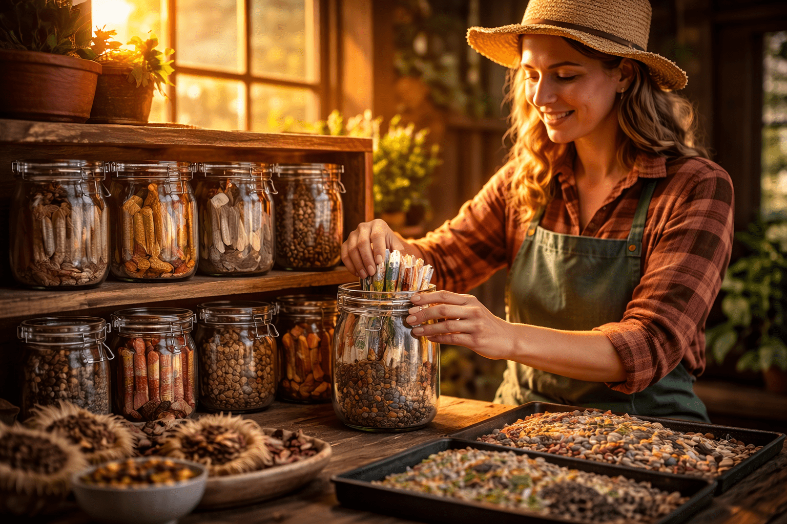Proper labeling and organization of storing and saving garden seeds — avoiding common mistakes with airtight containers and clear records.