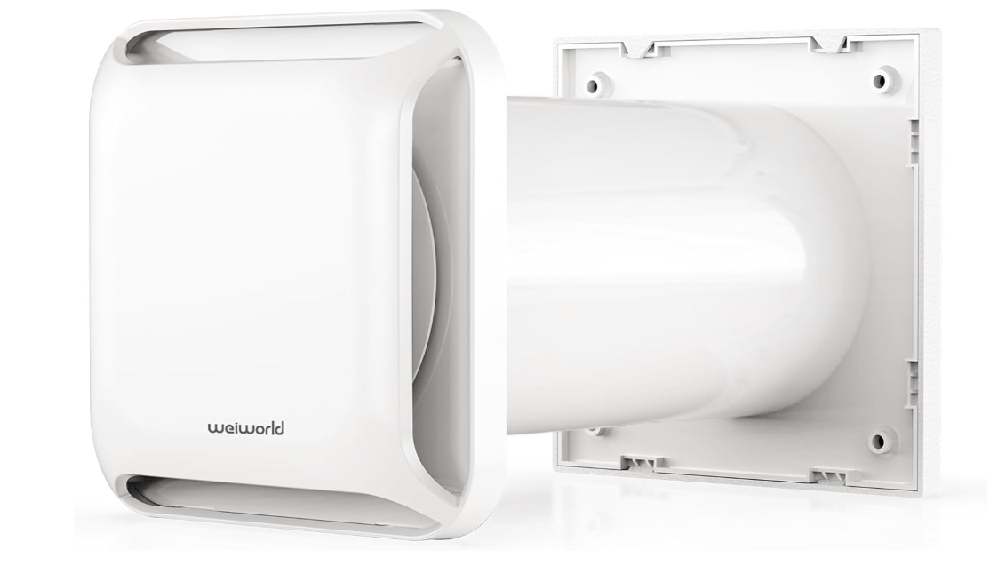 Weiworld 4 Inch Square Passive Air Vent, Adjustable Airflow Ventilation Kit with Extendable Duct - Natural Fresh Air Exchange for Home, Bedroom, Attic (No Motor)
