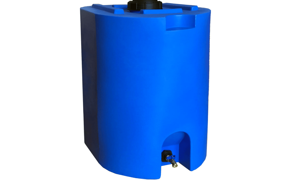 WaterPrepared Stackable Plastic Drinking Water Storage Tank with Spigots, 55 Gallon, Blue - Portable Emergency Hydration Container for Survival or Disaster Preparedness
