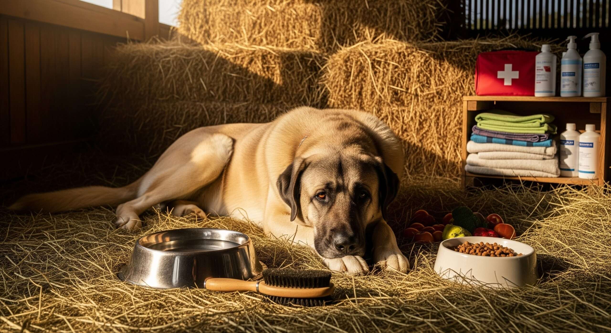 Anatolian Shepherd receiving health care on a homestead – tips for maintenance and long-term care of guardian farm dogs