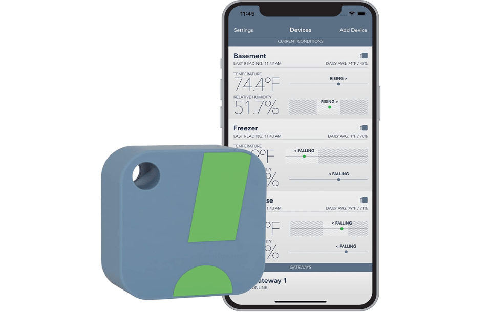 SensorPush HT1 Smart Temperature Sensor & Humidity Sensor - Thermometer & Hygrometer w/App Monitoring - Indoor/Outdoor Temperature and Humidity Monitor w/Heat Index for RV, Fridge & More
