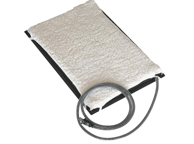 Farm Innovators HM-60S 13 x 19 In Plastic Heated Pet Mat with Fleece Cover and Heavy Duty Anti Chew Cord Protector for Dogs, Cats, and More, 60W