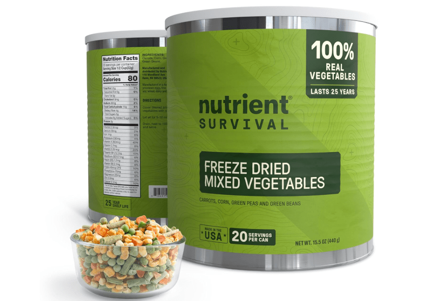 Freeze-Dried Mixed Vegetables – #10 Can | 25-Year Shelf Life | Emergency Food | Premium Non-GMO Blend

