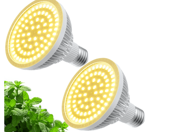 Grow Light Bulbs for Indoor Plants Full Spectrum, LED Grow Light Bulb 18W(180W Equivalent) 3500K Warm Light,PAR30 E26 Base for Regular Lamps,High PPFD for Plant Growing