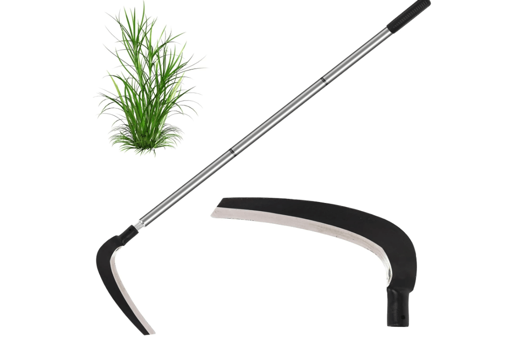 Scythe Tool for Grass Cutting, Weeding Sickle Garden Tools for Clearing Bushes, Brush, Vines in Yard, Fields, Ditches, Paths, Landscaping, Weed Razor Cutter Machete for Farming Harvesting